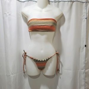 Mora very cheeky bandage bikini w/ shells NWOT